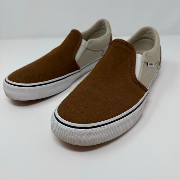 Vans Other - Vans Slip On Sneakers Unisex Men's 9 Brown Asher Slip-On Deluxe Comfort Shoe EUC